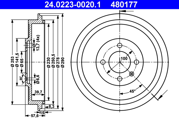 Brake Drum (Rear axle)  Art. 24022300201