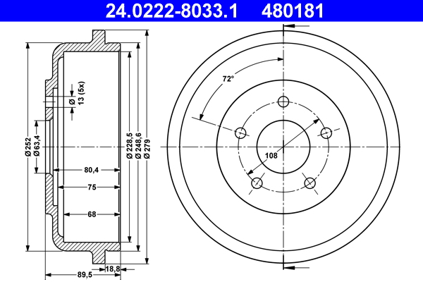 Brake Drum (Rear axle)  Art. 24022280331