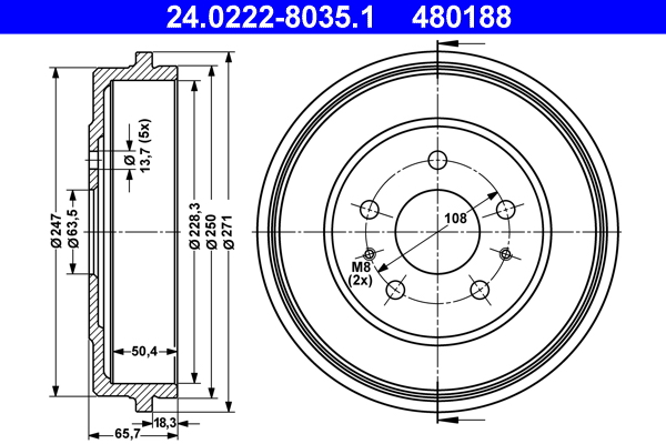 Brake Drum (Rear axle)  Art. 24022280351