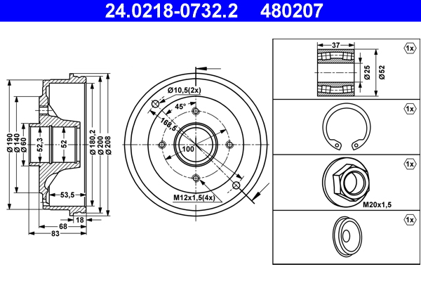 Brake Drum (Rear axle)  Art. 24021807322