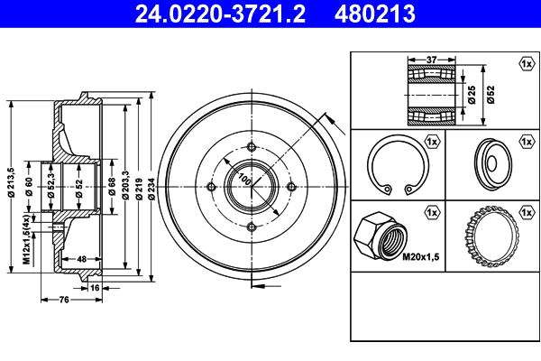 Brake Drum (Rear axle)  Art. 24022037212