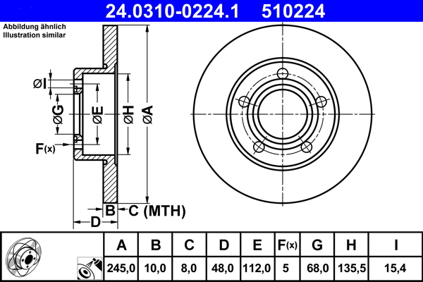 Brake Disc (Rear axle)  Art. 24031002241