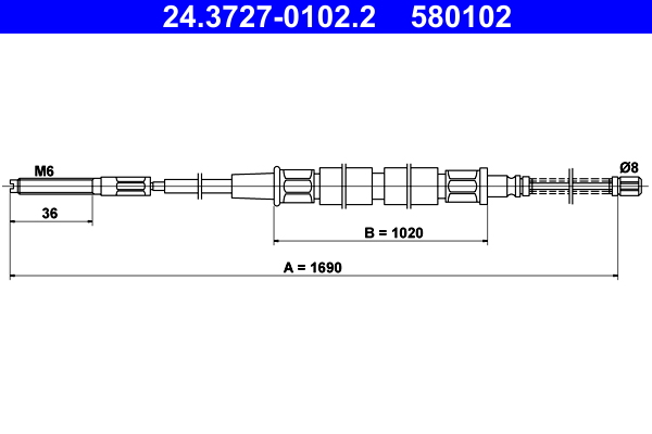 Cable Pull, parking brake (Back, left, Back, right)  Art. 24372701022