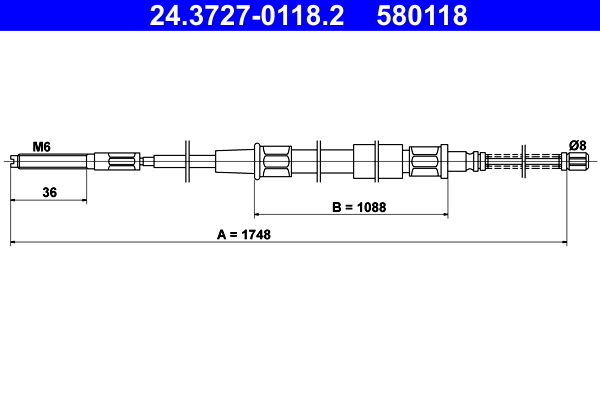 Cable Pull, parking brake (Back, right, Back, left)  Art. 24372701182