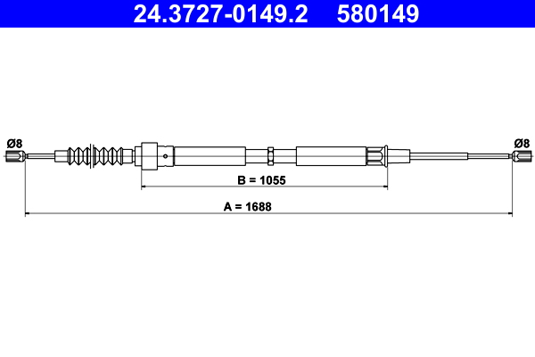 Cable Pull, parking brake (Back, right, Back, left)  Art. 24372701492