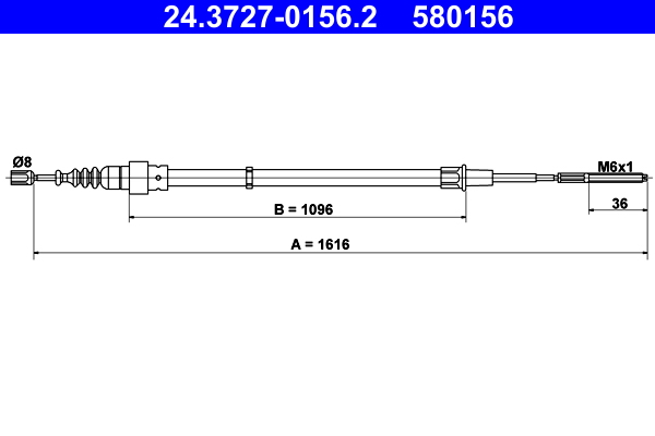 Cable Pull, parking brake (Back, right, Back, left)  Art. 24372701562