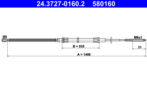 Cable Pull, parking brake (Back, right, Back, left)  Art. 24372701602