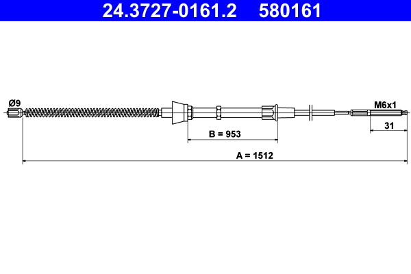 Cable Pull, parking brake (Double cloth)  Art. 24372701612