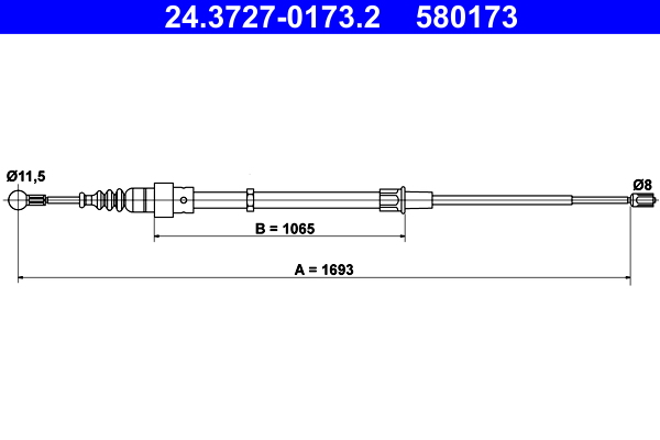 Cable Pull, parking brake (Back, right, Back, left)  Art. 24372701732