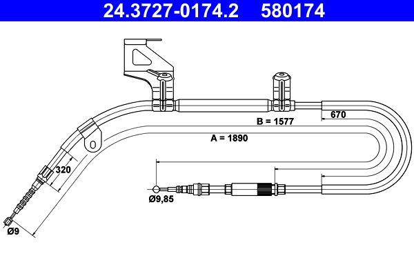 Cable Pull, parking brake (Back, left)  Art. 24372701742