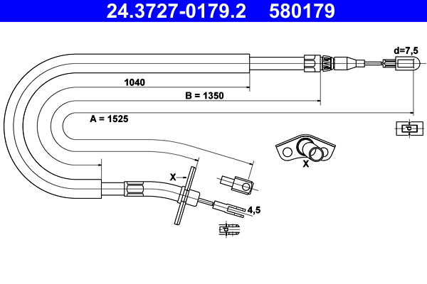 Cable Pull, parking brake (Back, left)  Art. 24372701792