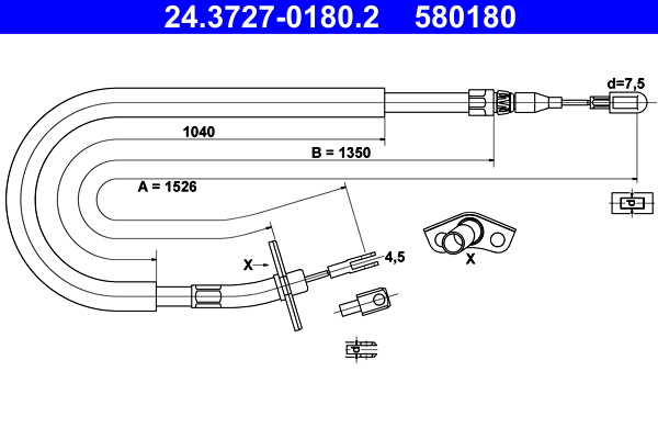 Cable Pull, parking brake (Back, right)  Art. 24372701802