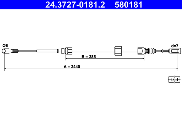 Cable Pull, parking brake (In front)  Art. 24372701812