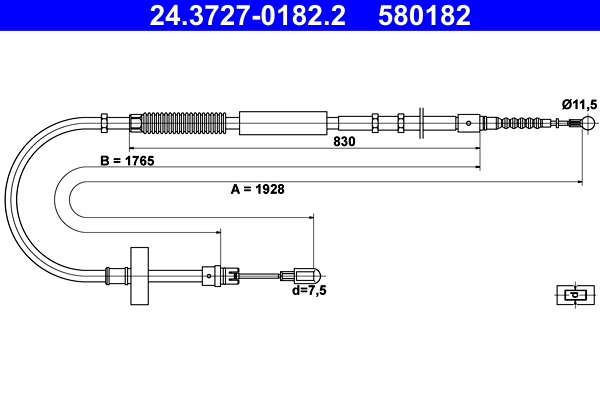 Cable Pull, parking brake (Back, left)  Art. 24372701822