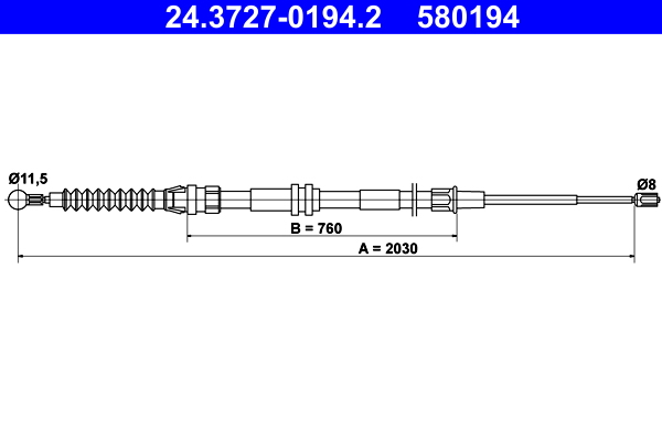 Cable Pull, parking brake (Right, Left, Back)  Art. 24372701942