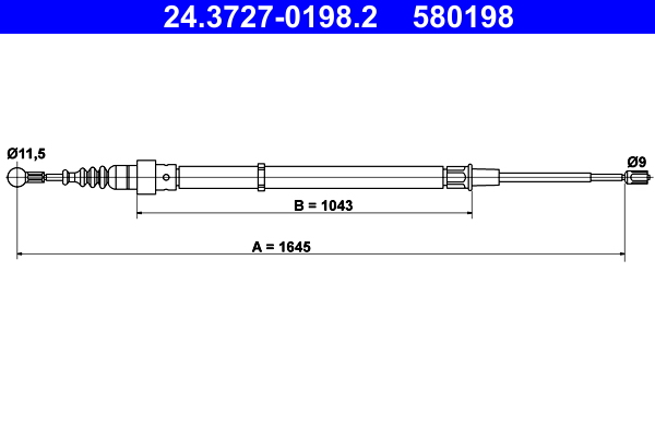 Cable Pull, parking brake (Back, Right, Left)  Art. 24372701982