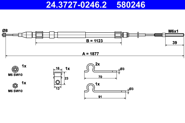 Cable Pull, parking brake (Back, right)  Art. 24372702462