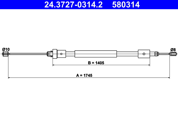 Cable Pull, parking brake (Back, left)  Art. 24372703142