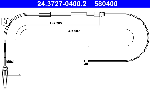 Cable Pull, parking brake (In front)  Art. 24372704002