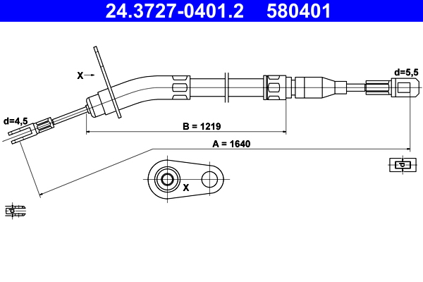 Cable Pull, parking brake (Back, left)  Art. 24372704012