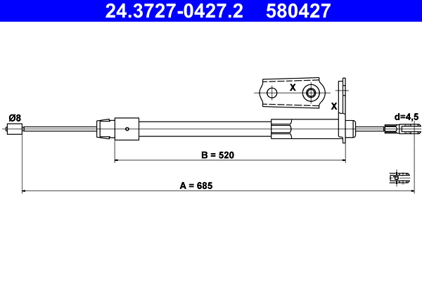 Cable Pull, parking brake (Back, right)  Art. 24372704272