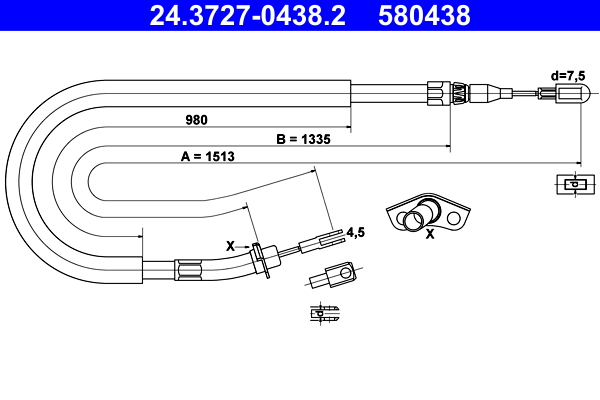 Cable Pull, parking brake (Back, left, Back, right)  Art. 24372704382