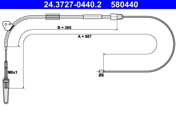 Cable Pull, parking brake (In front)  Art. 24372704402