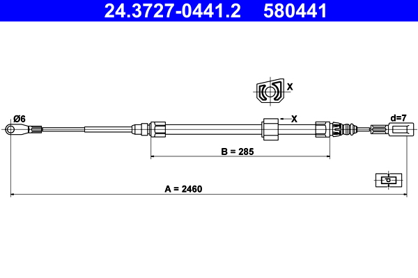 Cable Pull, parking brake (In front)  Art. 24372704412