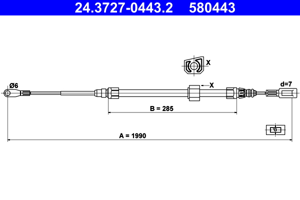 Cable Pull, parking brake (In front)  Art. 24372704432