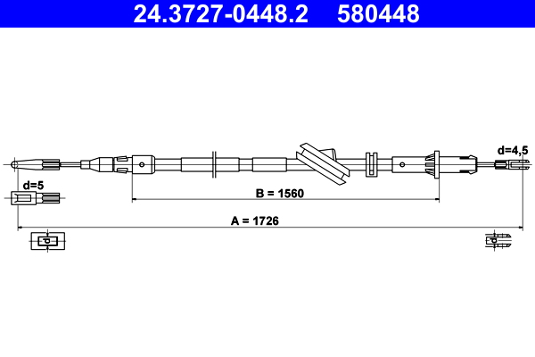 Cable Pull, parking brake (Back, right)  Art. 24372704482