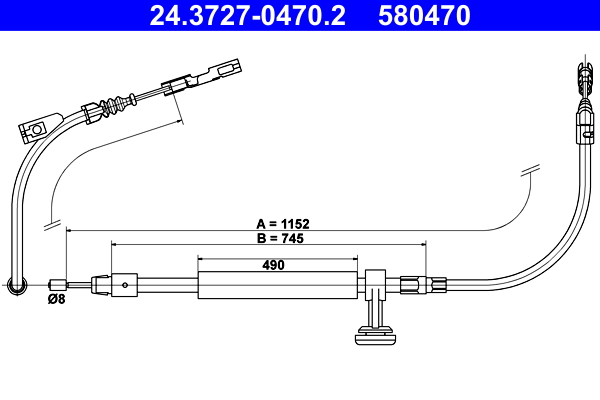 Cable Pull, parking brake (In the middle)  Art. 24372704702