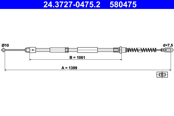 Cable Pull, parking brake (Double cloth)  Art. 24372704752