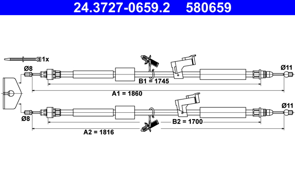 Cable Pull, parking brake (Double cloth)  Art. 24372706592