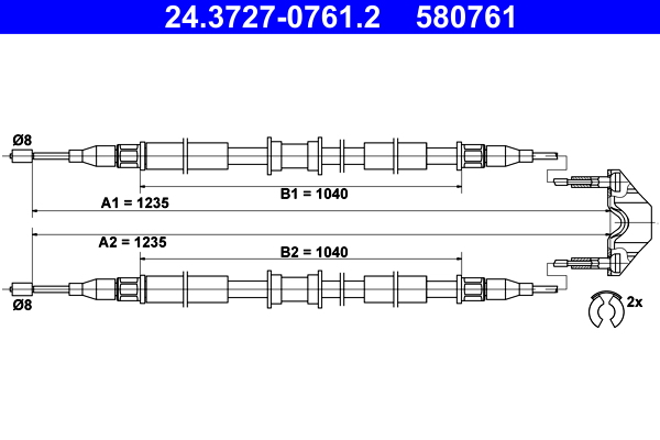 Cable Pull, parking brake (In the middle)  Art. 24372707612