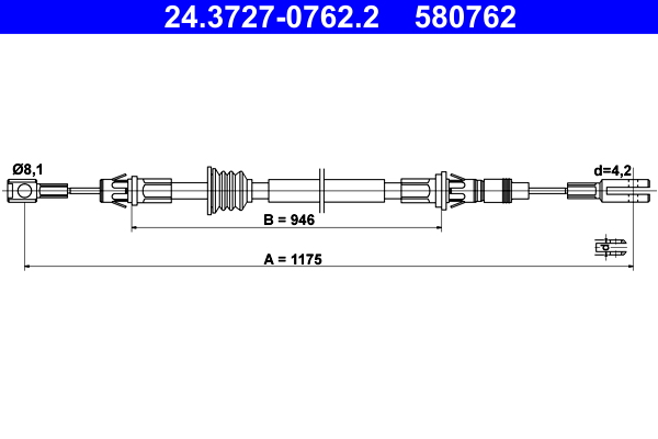 Cable Pull, parking brake (In front)  Art. 24372707622