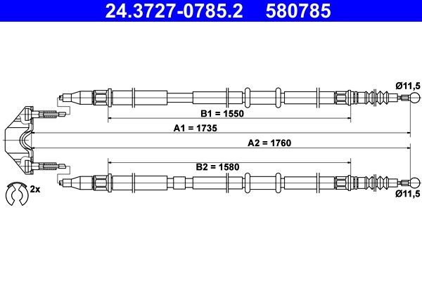 Cable Pull, parking brake (In front)  Art. 24372707852