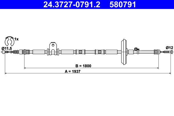 Cable Pull, parking brake (Right, Left, Back)  Art. 24372707912