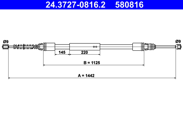 Cable Pull, parking brake (Back, right, Back, left)  Art. 24372708162