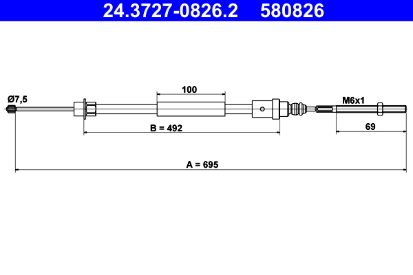 Cable Pull, parking brake (Back, left)  Art. 24372708262