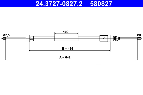 Cable Pull, parking brake (Back, right)  Art. 24372708272