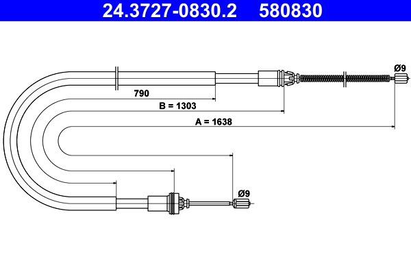 Cable Pull, parking brake (Back, left, Back, right)  Art. 24372708302