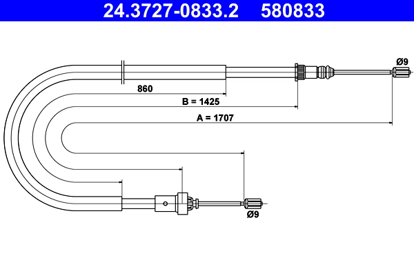 Cable Pull, parking brake (Back, right, Back, left)  Art. 24372708332