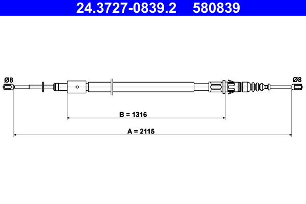 Cable Pull, parking brake (Left, Right, Back)  Art. 24372708392