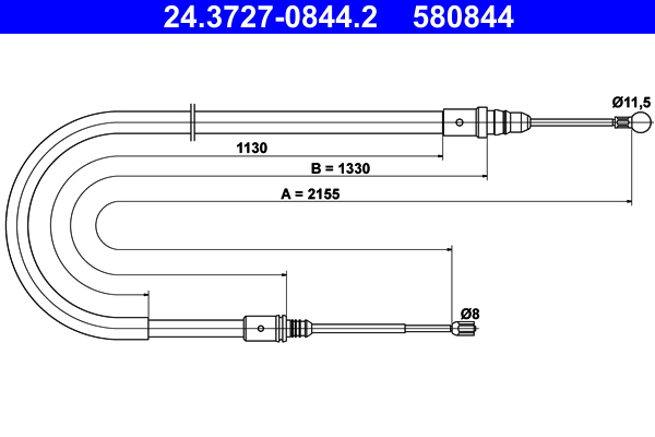 Cable Pull, parking brake (Back, left, Back, right)  Art. 24372708442