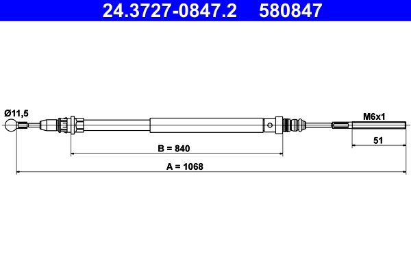 Cable Pull, parking brake (Back, left)  Art. 24372708472