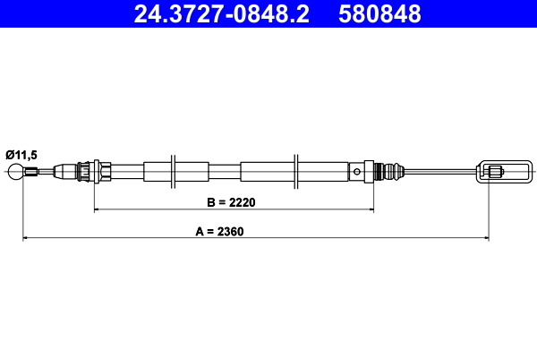 Cable Pull, parking brake (Back, right)  Art. 24372708482