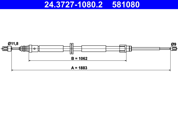 Cable Pull, parking brake (Back, Left, Right)  Art. 24372710802