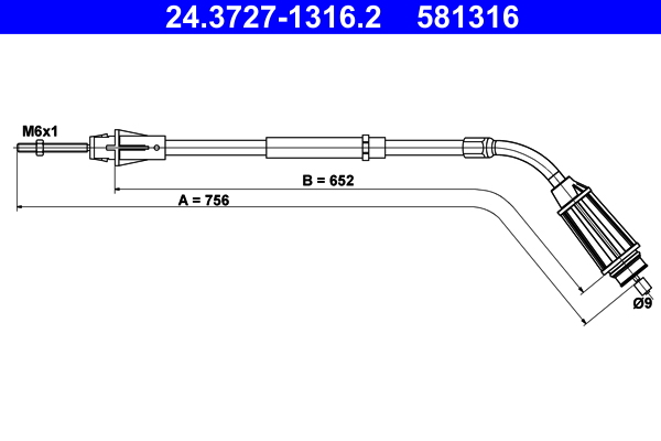 Cable Pull, parking brake (Disc brake)  Art. 24372713162