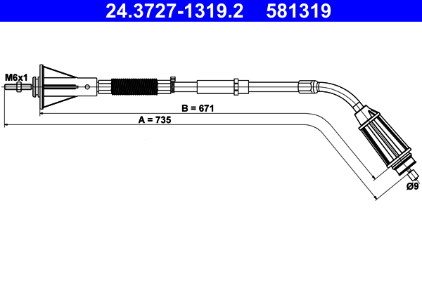 Cable Pull, parking brake (Disc brake)  Art. 24372713192