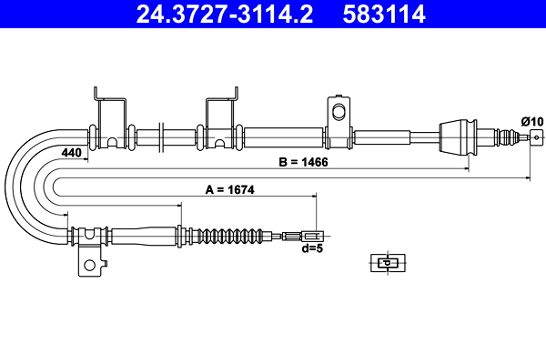 Cable Pull, parking brake (Double cloth)  Art. 24372731142